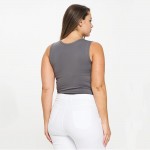 Wholesale women s Reversible Low Neckline Seamless Tank Fitted Self Fabric Bindi