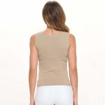 Wholesale women s Reversible Low Neckline Seamless Tank Fitted Self Fabric Bindi
