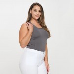 Wholesale women s Plus Reversible Low Neckline Seamless Tank Fitted Self Fabric