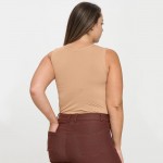 Wholesale women s Plus Reversible Low Neckline Seamless Tank Fitted Self Fabric