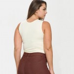 Wholesale women s Plus Reversible Low Neckline Seamless Tank Fitted Self Fabric