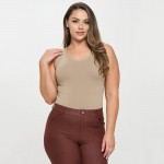 Wholesale women s Plus Reversible Low Neckline Seamless Tank Fitted Self Fabric