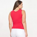 Wholesale women s Plus Reversible Low Neckline Seamless Tank Fitted Self Fabric