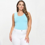 Wholesale women s Plus Reversible Low Neckline Seamless Tank Fitted Self Fabric