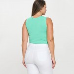 Wholesale women s Plus Reversible Low Neckline Seamless Tank Fitted Self Fabric