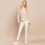 Wholesale women s Ultra Soft Long Sleeve V Neck Pull pack V Neckline Raglan Slee