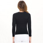 Wholesale women s Seamless Round Neck Long Sleeve Top Crew Neckline Seamless Con