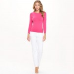 Wholesale women s Seamless Round Neck Long Sleeve Top Crew Neckline Seamless Con