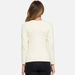 Wholesale women s Seamless Round Neck Long Sleeve Top Crew Neckline Seamless Con