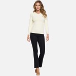 Wholesale women s Seamless Round Neck Long Sleeve Top Crew Neckline Seamless Con