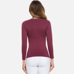 Wholesale women s Seamless Round Neck Long Sleeve Top Crew Neckline Seamless Con
