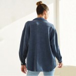 Wholesale women s Corduroy Button Up Shacket Pack Collar Button Breast Pockets D