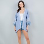 Wholesale lightweight Kimono Aztec Stitch Detail Fringe Sleeves One Fits Most Po