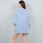 Wholesale lightweight Kimono Aztec Stitch Detail Fringe Sleeves One Fits Most Po