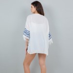 Wholesale lightweight Kimono Aztec Stitch Detail Fringe Sleeves One Fits Most Po