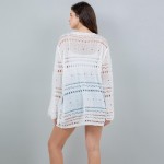 Wholesale open Knit Flare Sleeve Swim Suit Cover Up Cross String Tie Detail One