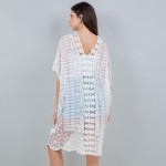 Wholesale lace Mesh Swim Suit Cover Up Scalloped Edges One Fits Most Polyester