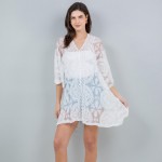 Wholesale lace Mandala Mesh Swimsuit Cover Up Scalloped Edges One Fits Most Poly