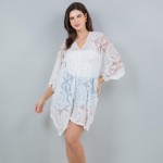 Wholesale lace Mandala Mesh Swimsuit Cover Up Scalloped Edges One Fits Most Poly