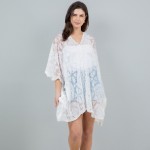 Wholesale lace Mandala Mesh Swimsuit Cover Up Scalloped Edges One Fits Most Poly