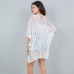 Wholesale lace Mandala Mesh Swimsuit Cover Up Scalloped Edges One Fits Most Poly