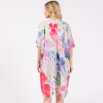 Wholesale watercolor Flower Print Kimono One Fits Most Polyester