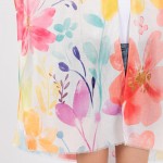 Wholesale watercolor Flower Print Kimono One Fits Most Polyester