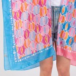 Wholesale two Abstract Print Silky Kimono One Fits Most Polyester