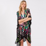 Wholesale multi Color Hearts Print Silky Kimono One Fits Most Polyester