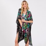 Wholesale multi Color Hearts Print Silky Kimono One Fits Most Polyester