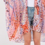 Wholesale abstract Print Silky Kimono One Fits Most Polyester