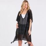 Wholesale crochet Lace Swimsuit Cover Up Tassel Details One Fits Most Polyester