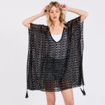 Wholesale crochet Lace Swimsuit Cover Up Tassel Details One Fits Most Polyester
