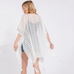 Wholesale crochet Lace Swimsuit Cover Up Tassel Details One Fits Most Polyester