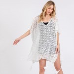 Wholesale crochet Lace Swimsuit Cover Up Tassel Details One Fits Most Polyester