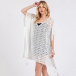 Wholesale crochet Lace Swimsuit Cover Up Tassel Details One Fits Most Polyester