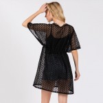 Wholesale scalloped Open Knit Swim Suit Cover Up Lace Neck Line One Fits Most Po