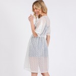 Wholesale scalloped Open Knit Swim Suit Cover Up Lace Neck Line One Fits Most Po