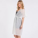 Wholesale scalloped Open Knit Swim Suit Cover Up Lace Neck Line One Fits Most Po