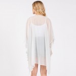 Wholesale sheer Poncho Flower Lace Details One Fits Most Polyester