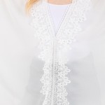 Wholesale sheer Poncho Flower Lace Details One Fits Most Polyester