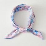 Wholesale watercolor Flowers Print Bandana Scarf Multi Use Scarf Bandana Bag Tie