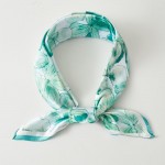 Wholesale watercolor Flower Print Bandana Scarf Multi Use Scarf Bandana Bag Tie