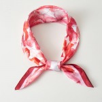 Wholesale watercolor Flower Print Bandana Scarf Multi Use Scarf Bandana Bag Tie