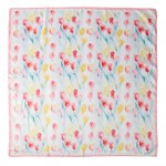 Wholesale watercolor Tulips Print Bandana Scarf Multi Use Scarf Bandana Bag Tie