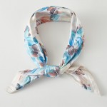 Wholesale watercolor Flower Print Bandana Scarf Multi Use Scarf Bandana Bag Tie