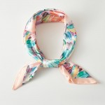Wholesale watercolor Flower Print Bandana Scarf Multi Use Scarf Bandana Bag Tie