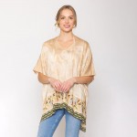 Wholesale do Everything Love Leaf Print Poncho One Fits Most Rayon Nylon