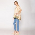 Wholesale do Everything Love Leaf Print Poncho One Fits Most Rayon Nylon