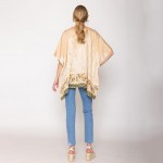 Wholesale do Everything Love Leaf Print Poncho One Fits Most Rayon Nylon